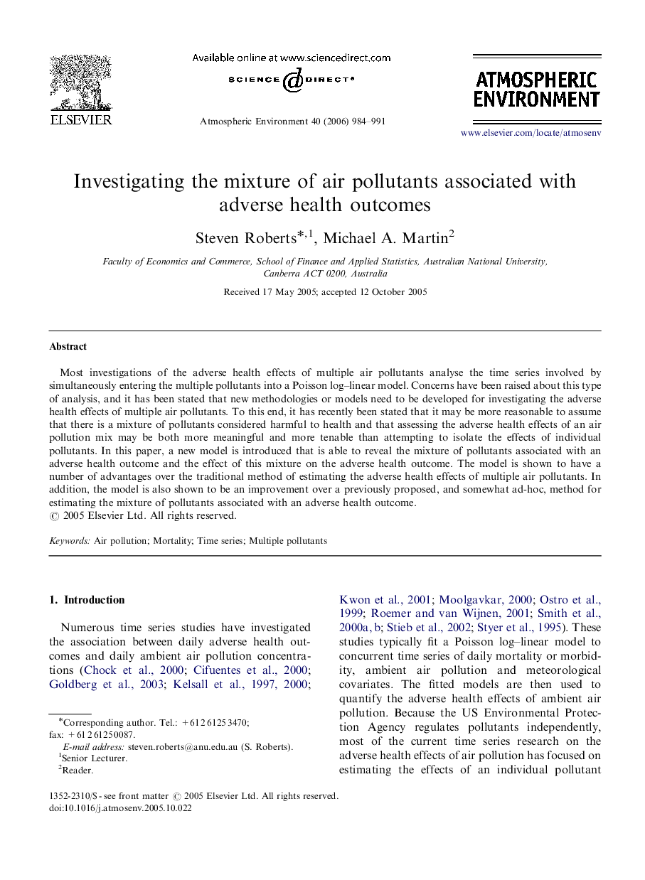 Investigating the mixture of air pollutants associated with adverse health outcomes