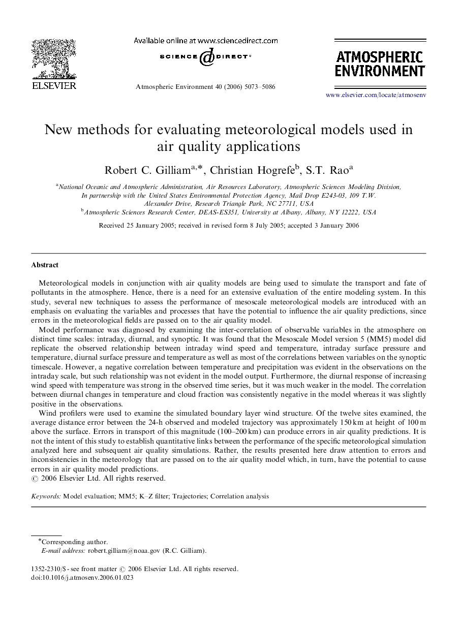 New methods for evaluating meteorological models used in air quality applications