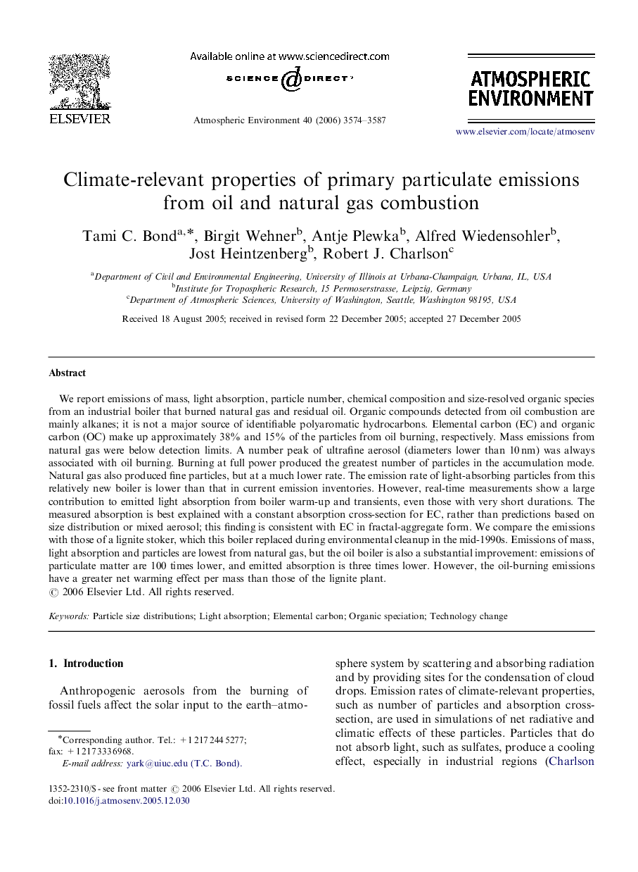 Climate-relevant properties of primary particulate emissions from oil and natural gas combustion