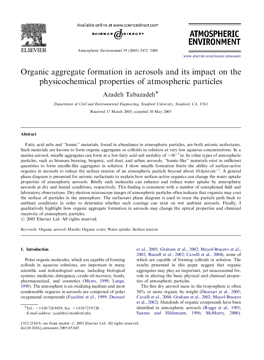 Organic aggregate formation in aerosols and its impact on the physicochemical properties of atmospheric particles