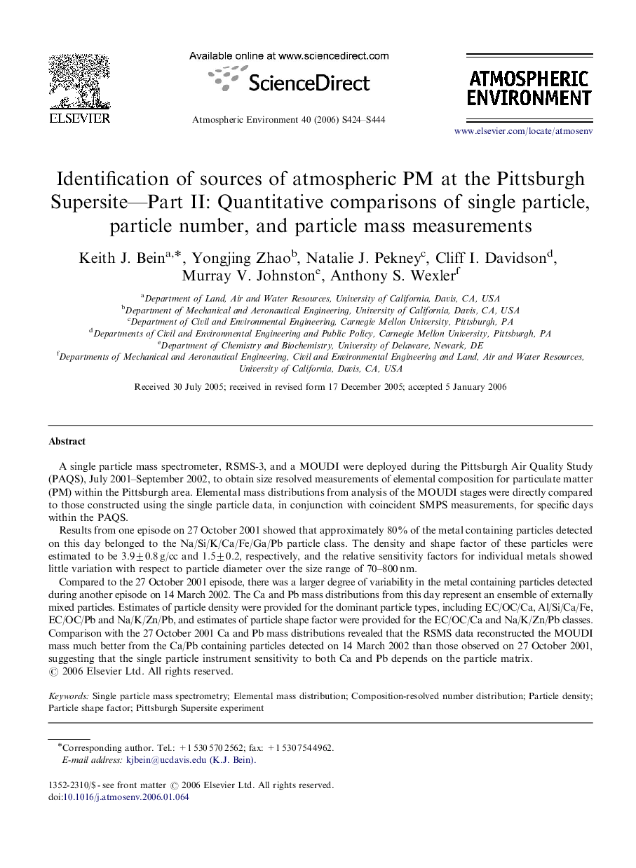 Identification of sources of atmospheric PM at the Pittsburgh Supersite—Part II: Quantitative comparisons of single particle, particle number, and particle mass measurements