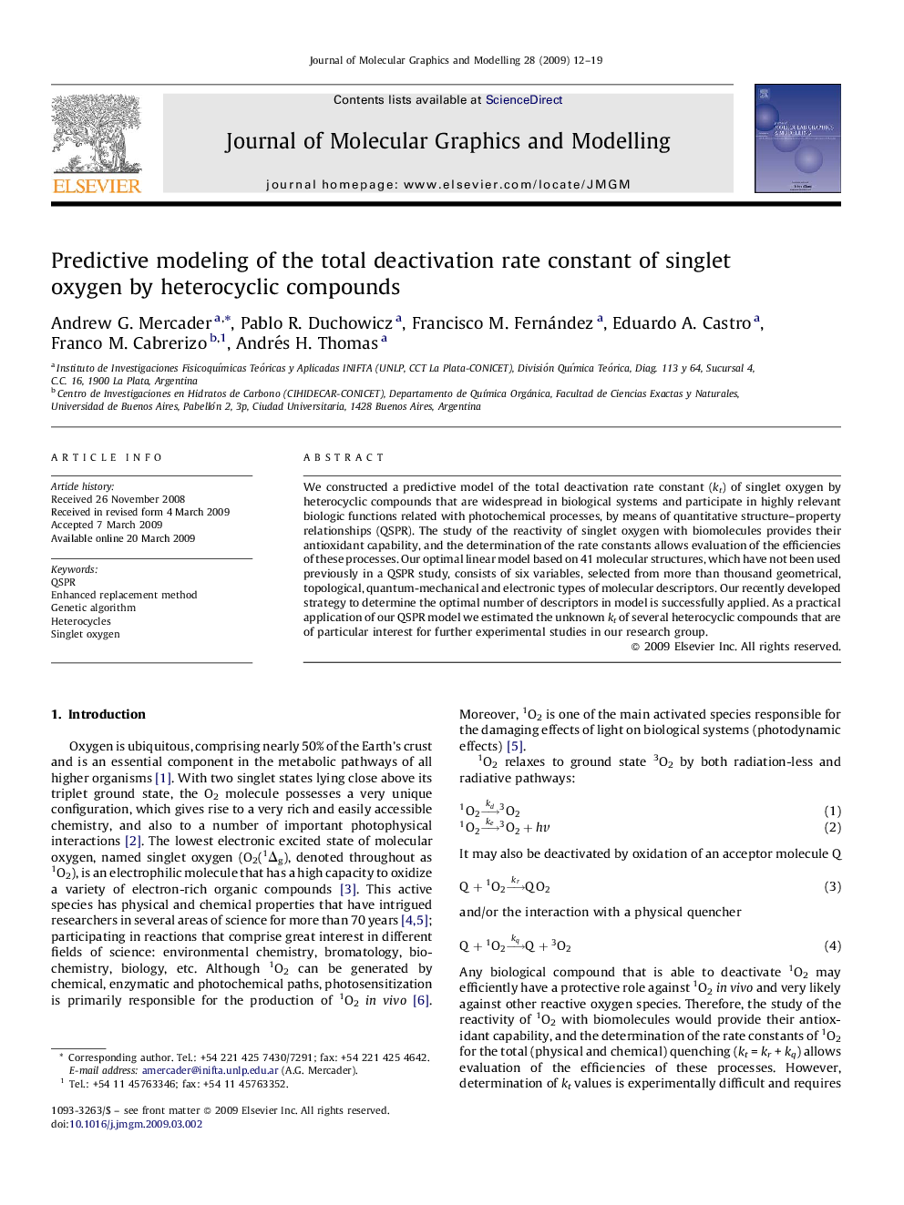 Predictive modeling of the total deactivation rate constant of singlet oxygen by heterocyclic compounds