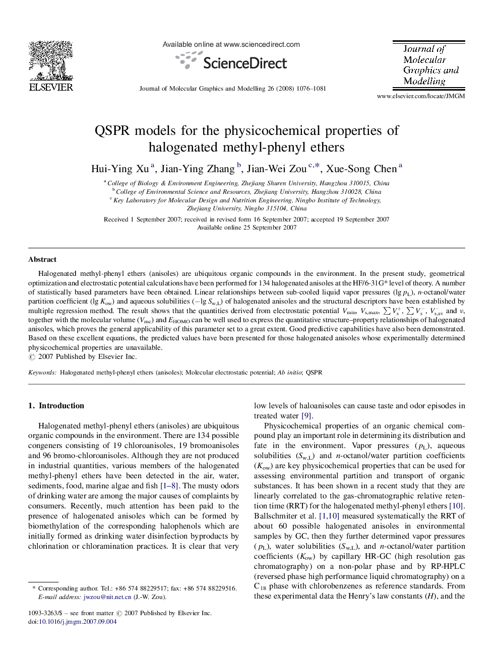 QSPR models for the physicochemical properties of halogenated methyl-phenyl ethers