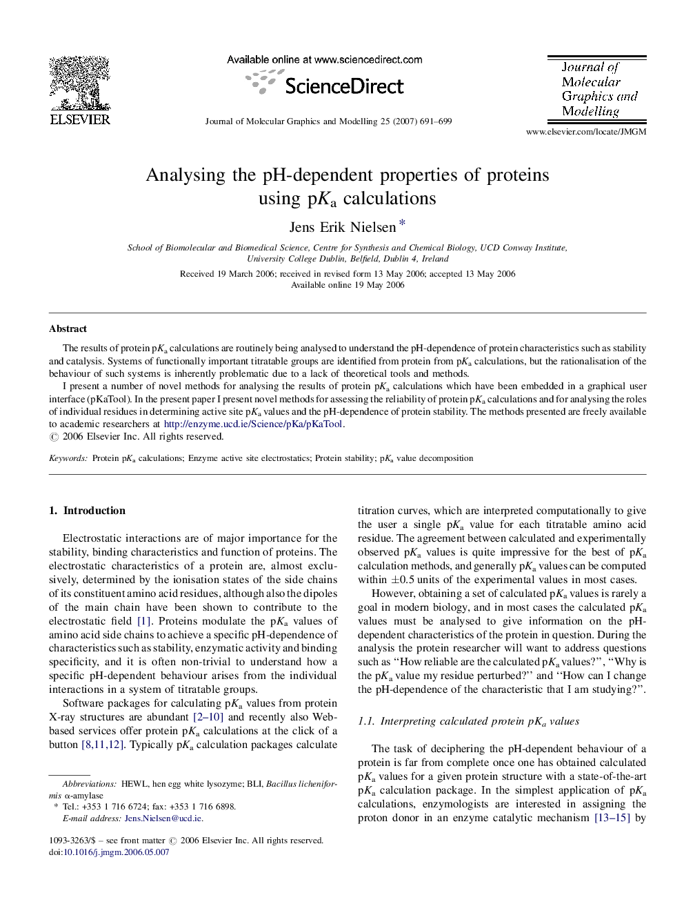 Analysing the pH-dependent properties of proteins using pKa calculations