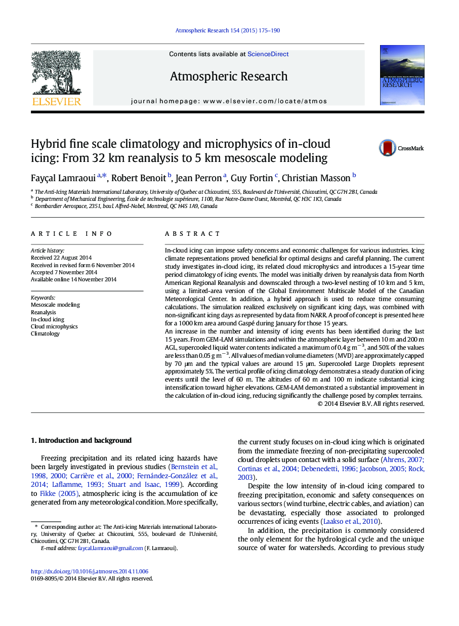 Hybrid fine scale climatology and microphysics of in-cloud icing: From 32 km reanalysis to 5 km mesoscale modeling