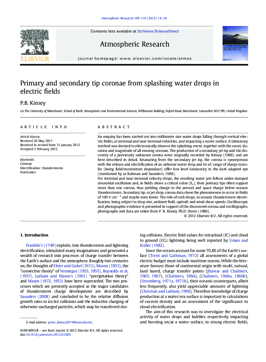 Primary and secondary tip coronae from splashing water drops in electric fields