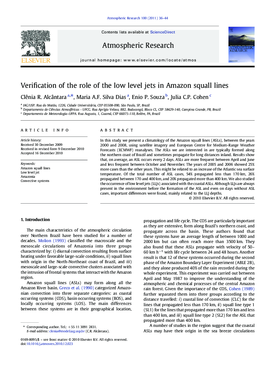 Verification of the role of the low level jets in Amazon squall lines