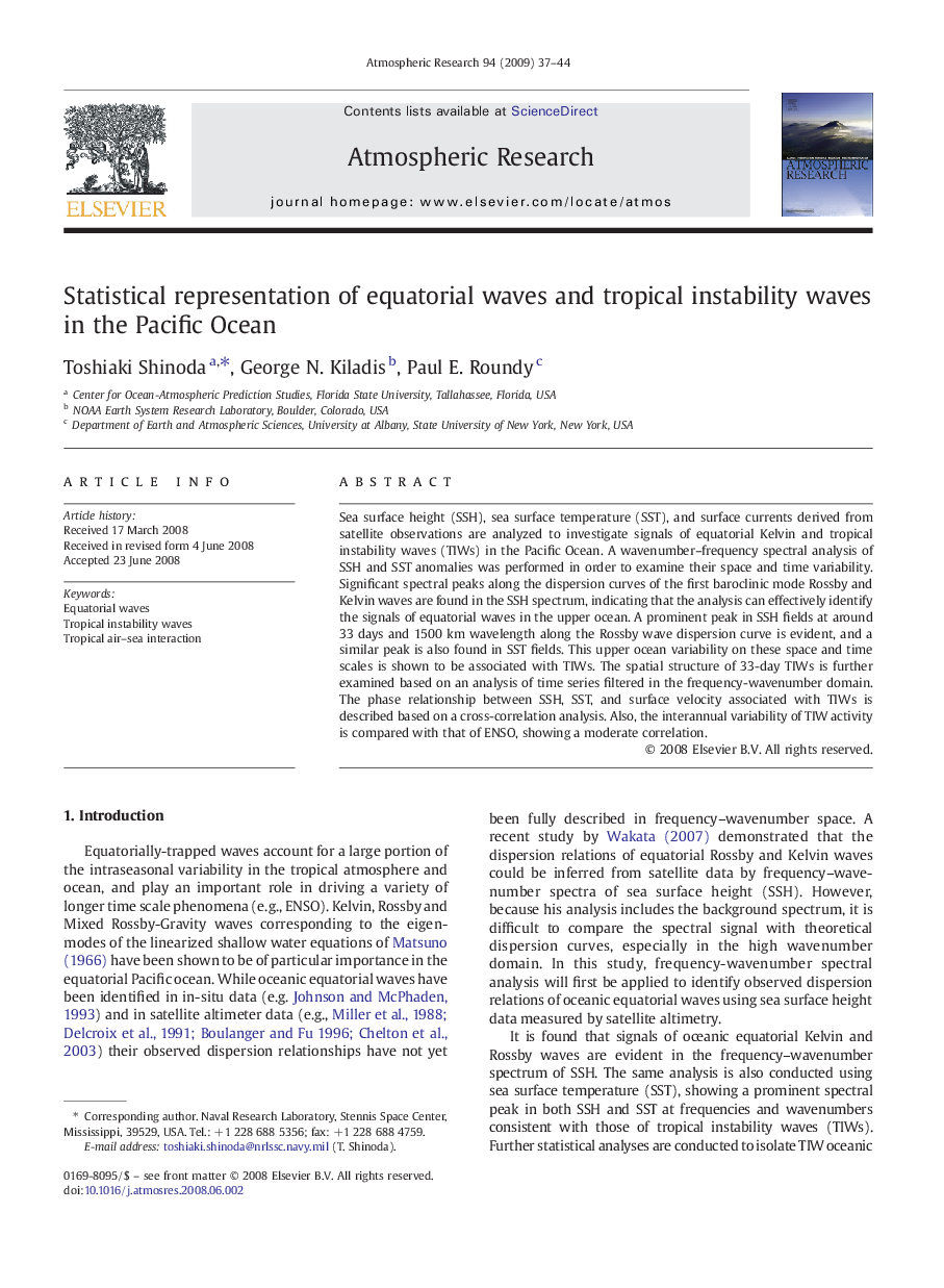 Statistical representation of equatorial waves and tropical instability waves in the Pacific Ocean