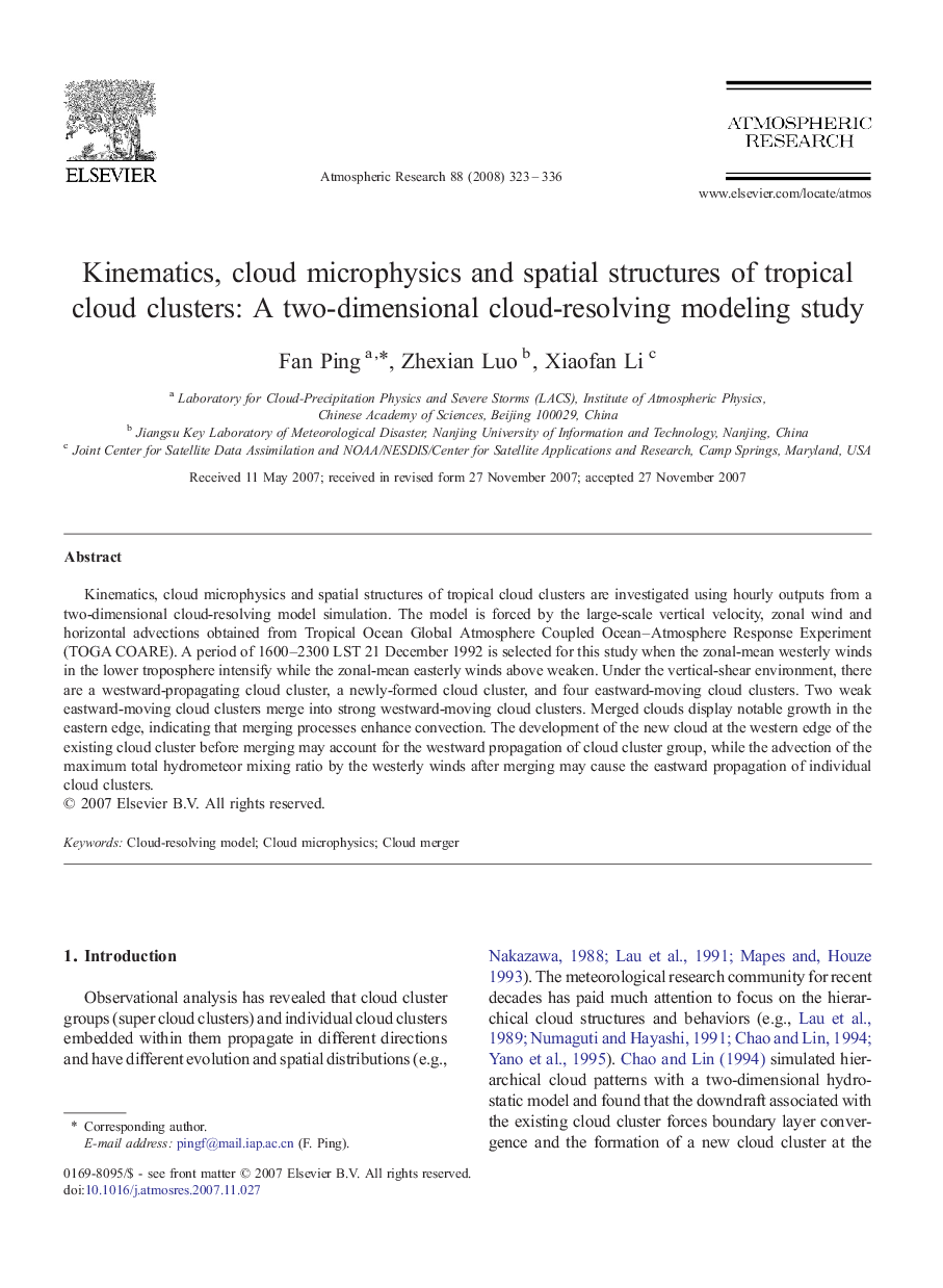 Kinematics, cloud microphysics and spatial structures of tropical cloud clusters: A two-dimensional cloud-resolving modeling study