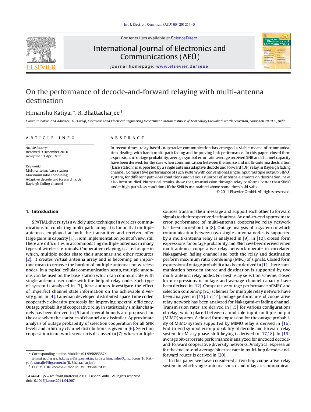 On the performance of decode-and-forward relaying with multi-antenna destination