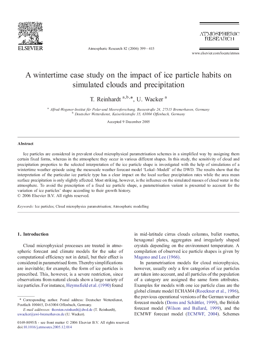 A wintertime case study on the impact of ice particle habits on simulated clouds and precipitation