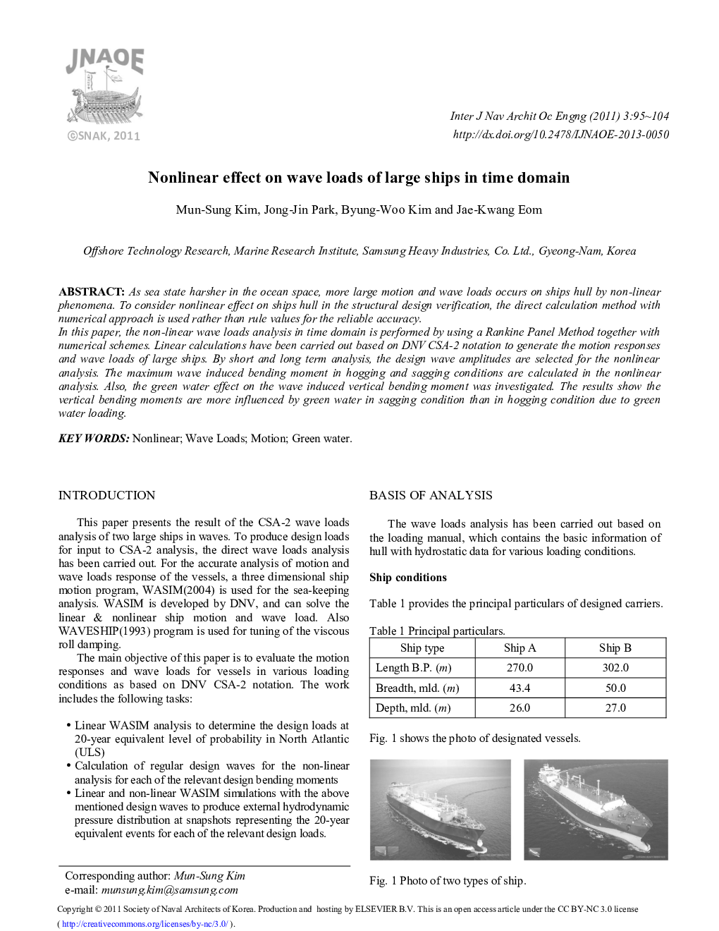 Nonlinear effect on wave loads of large ships in time domain