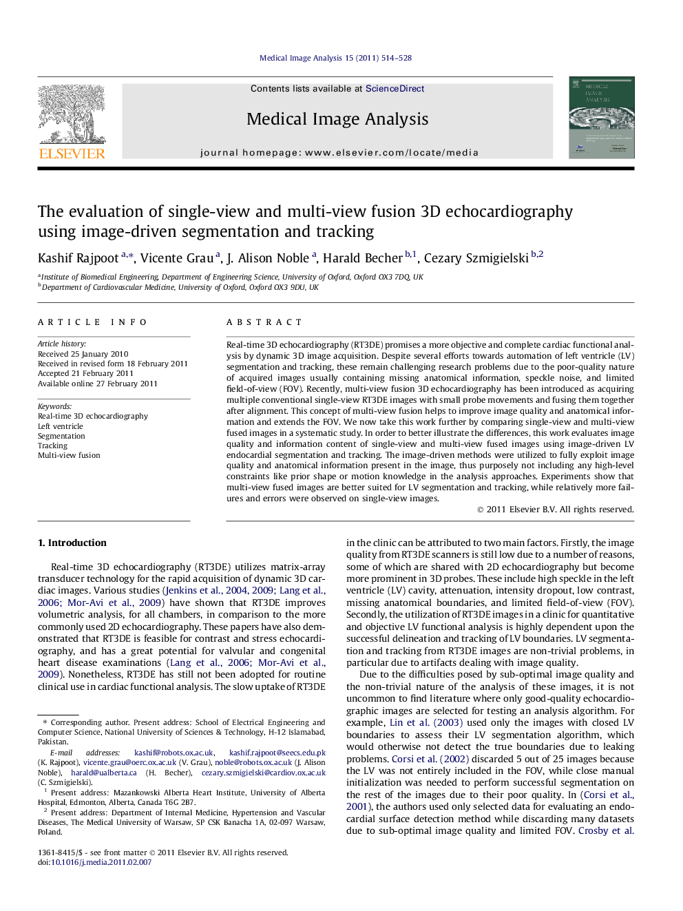 The evaluation of single-view and multi-view fusion 3D echocardiography using image-driven segmentation and tracking