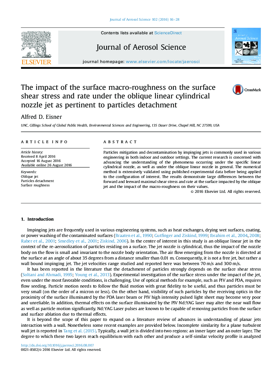 The impact of the surface macro-roughness on the surface shear stress and rate under the oblique linear cylindrical nozzle jet as pertinent to particles detachment