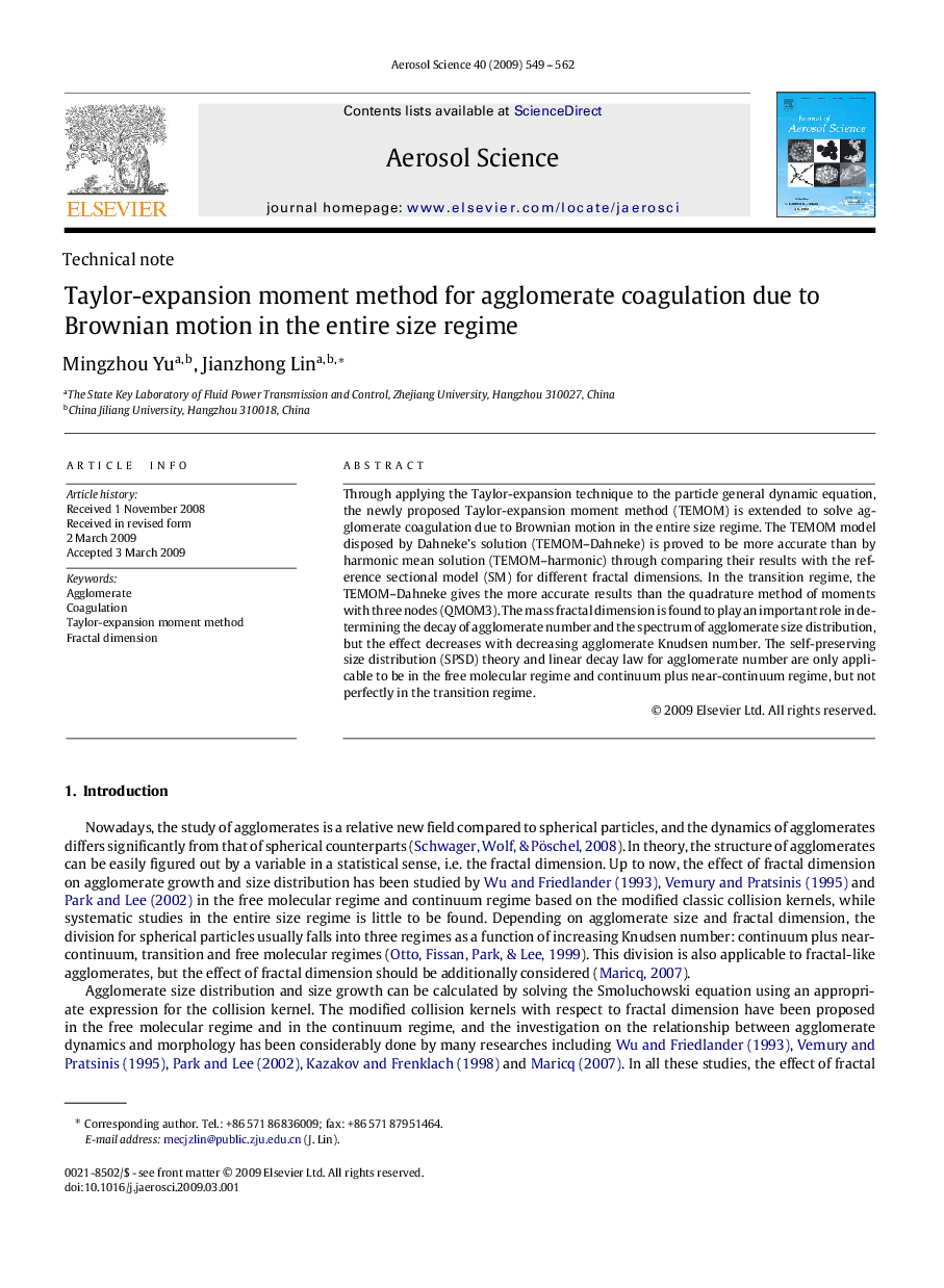 Taylor-expansion moment method for agglomerate coagulation due to Brownian motion in the entire size regime