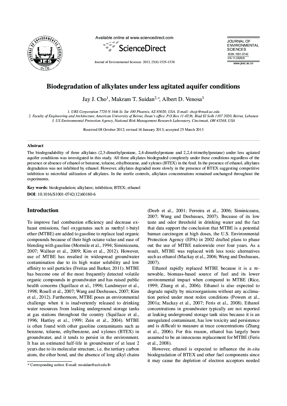 Biodegradation of alkylates under less agitated aquifer conditions
