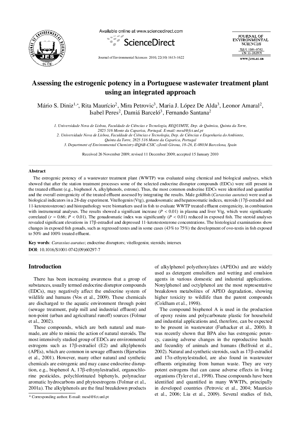 Assessing the estrogenic potency in a Portuguese wastewater treatment plant using an integrated approach