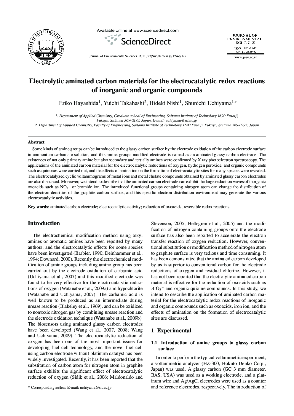 Electrolytic aminated carbon materials for the electrocatalytic redox reactions of inorganic and organic compounds