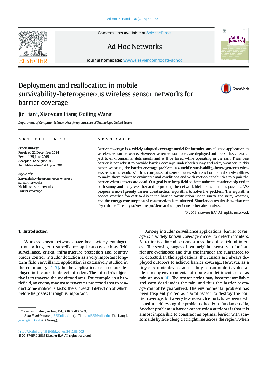 Deployment and reallocation in mobile survivability-heterogeneous wireless sensor networks for barrier coverage