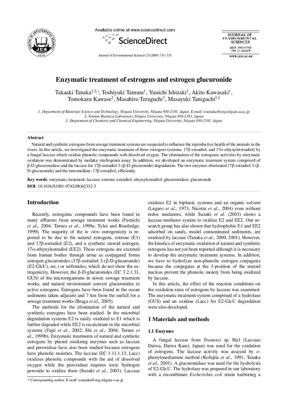 Enzymatic treatment of estrogens and estrogen glucuronide