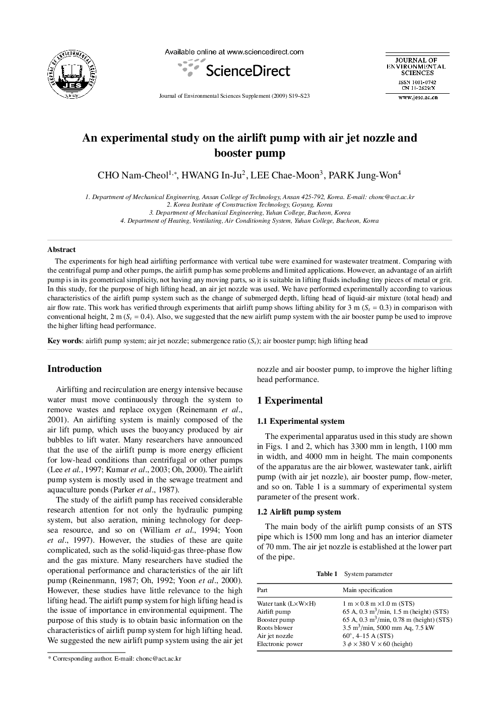 An experimental study on the airlift pump with air jet nozzle and booster pump