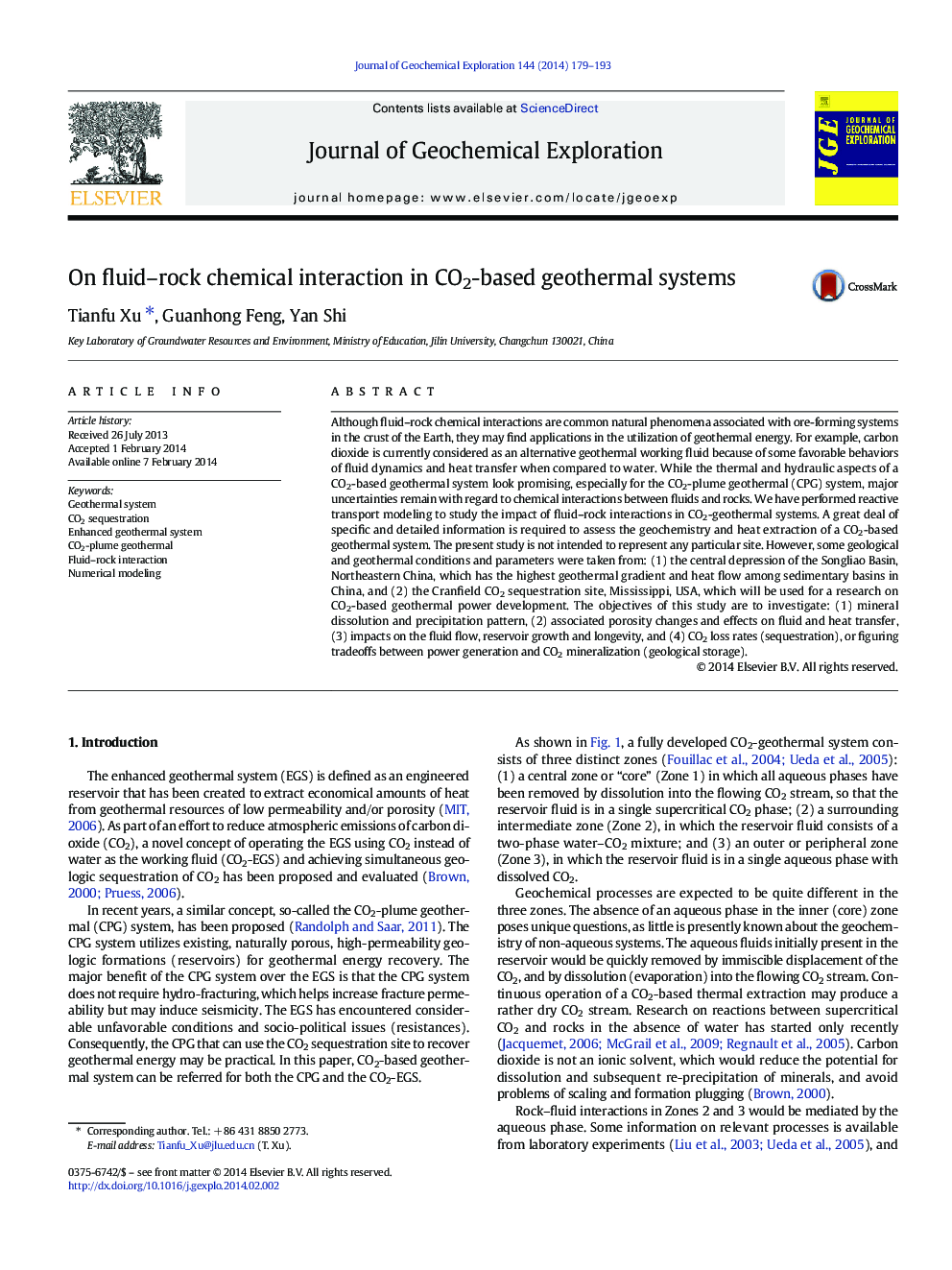 On fluid–rock chemical interaction in CO2-based geothermal systems