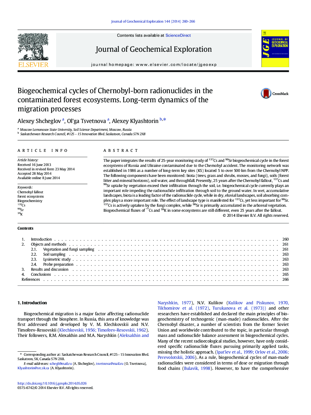 Biogeochemical cycles of Chernobyl-born radionuclides in the contaminated forest ecosystems. Long-term dynamics of the migration processes