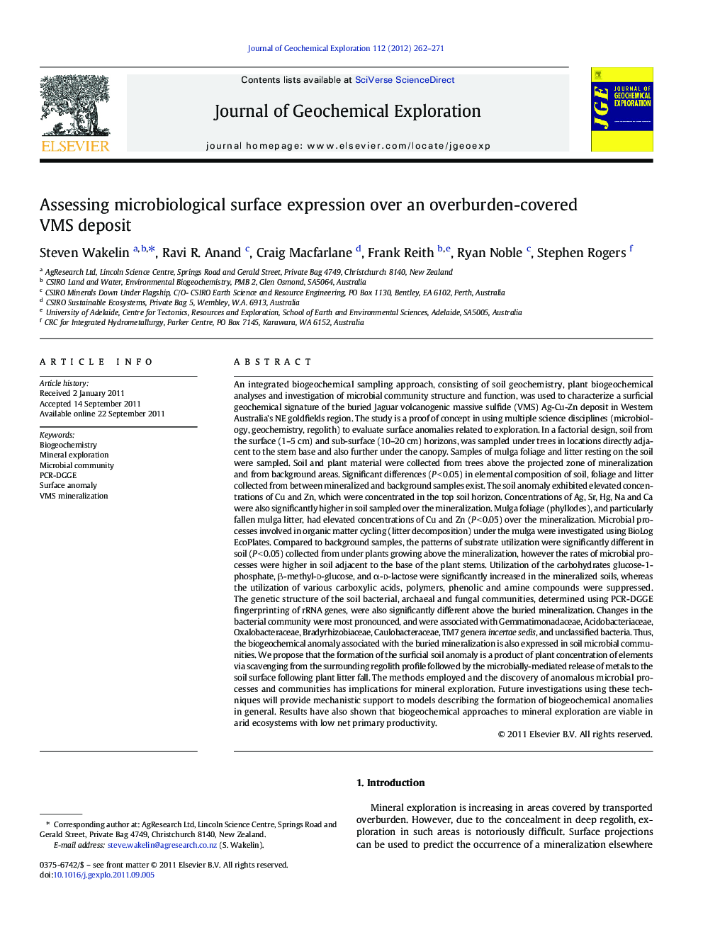 Assessing microbiological surface expression over an overburden-covered VMS deposit