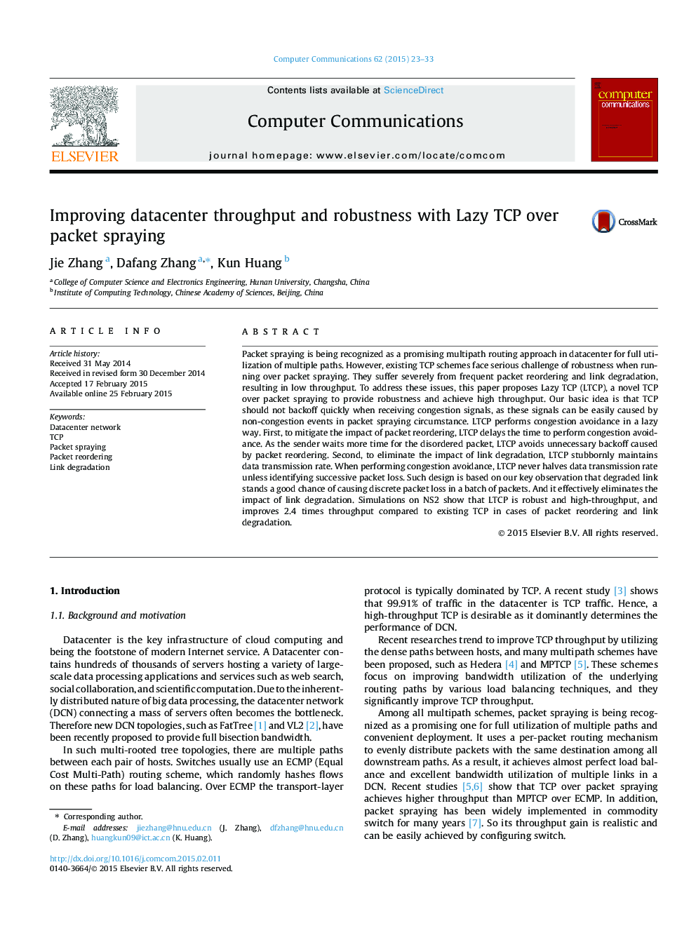 Improving datacenter throughput and robustness with Lazy TCP over packet spraying