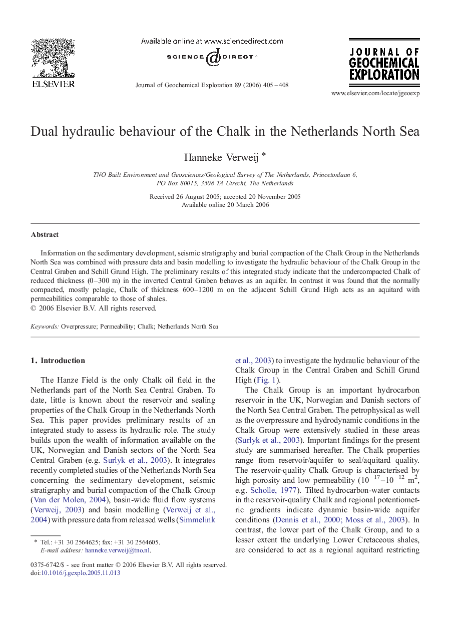 Dual hydraulic behaviour of the Chalk in the Netherlands North Sea