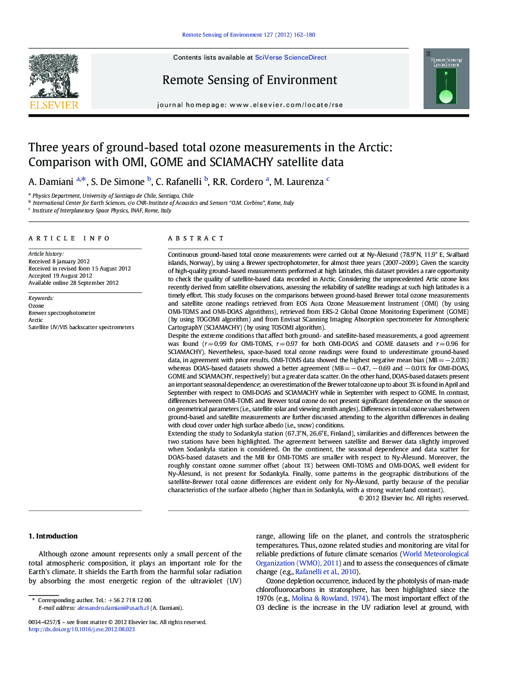 Three years of ground-based total ozone measurements in the Arctic: Comparison with OMI, GOME and SCIAMACHY satellite data