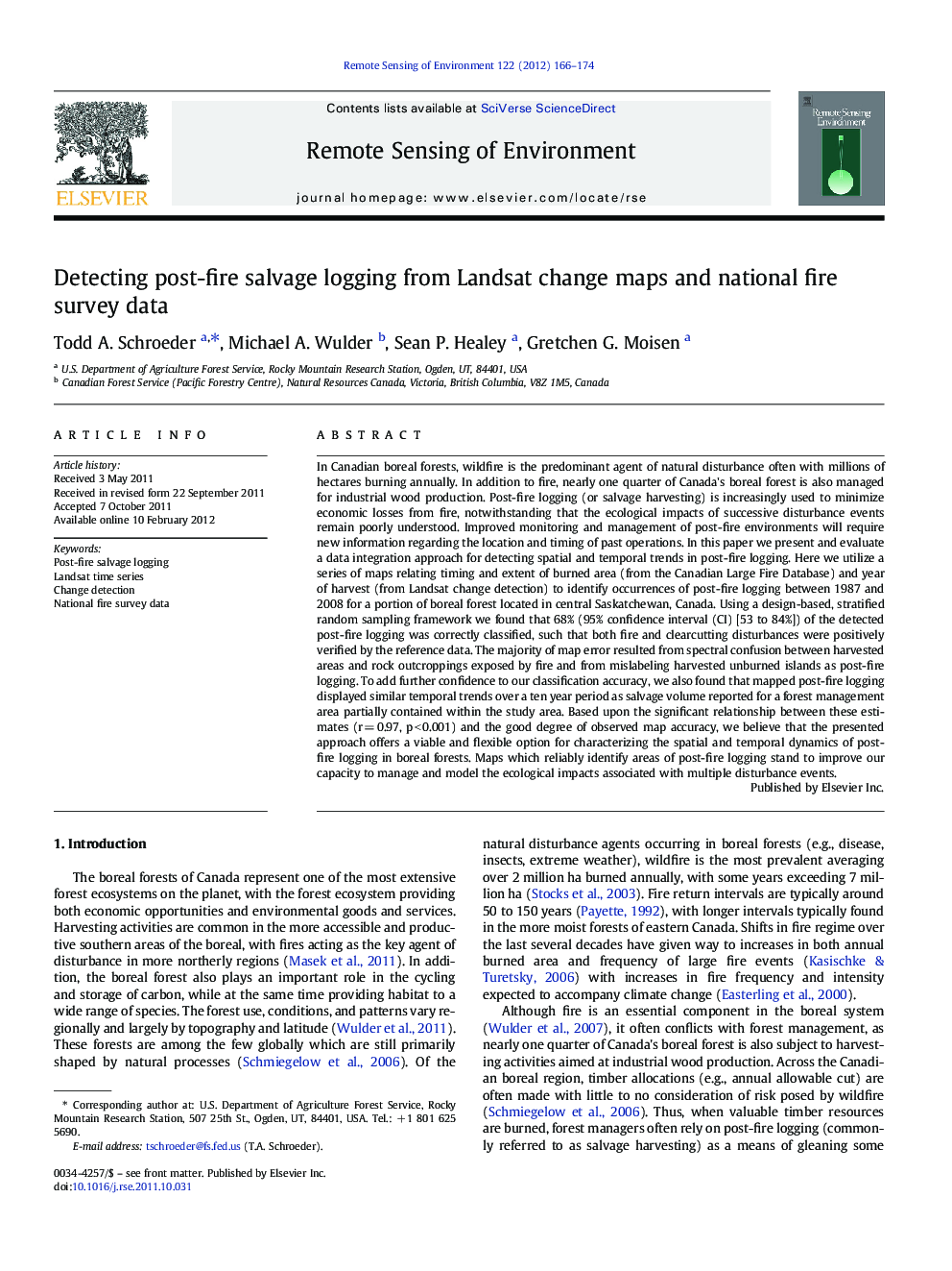 Detecting post-fire salvage logging from Landsat change maps and national fire survey data