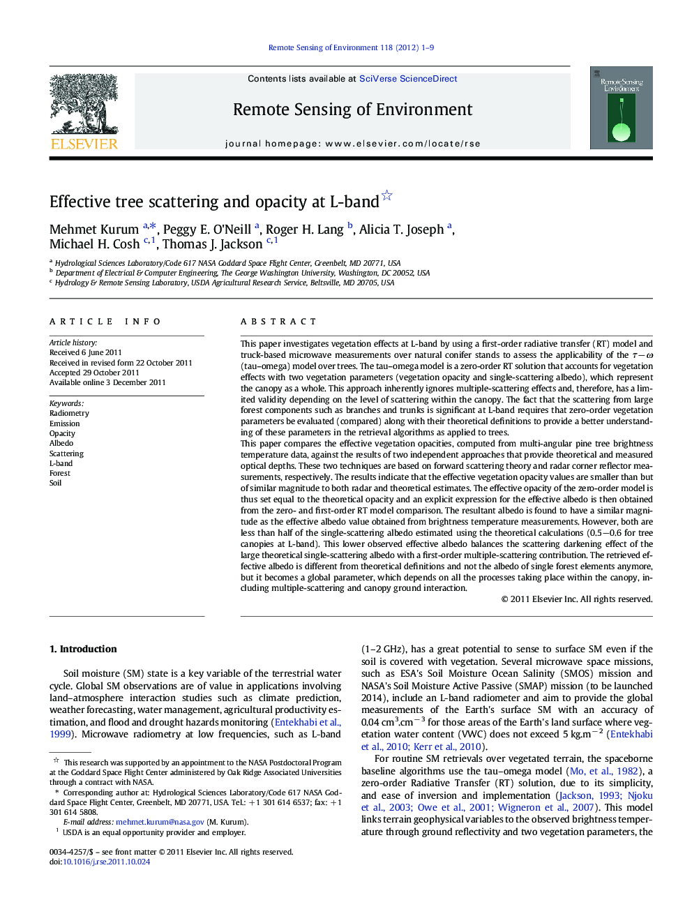 Effective tree scattering and opacity at L-band 