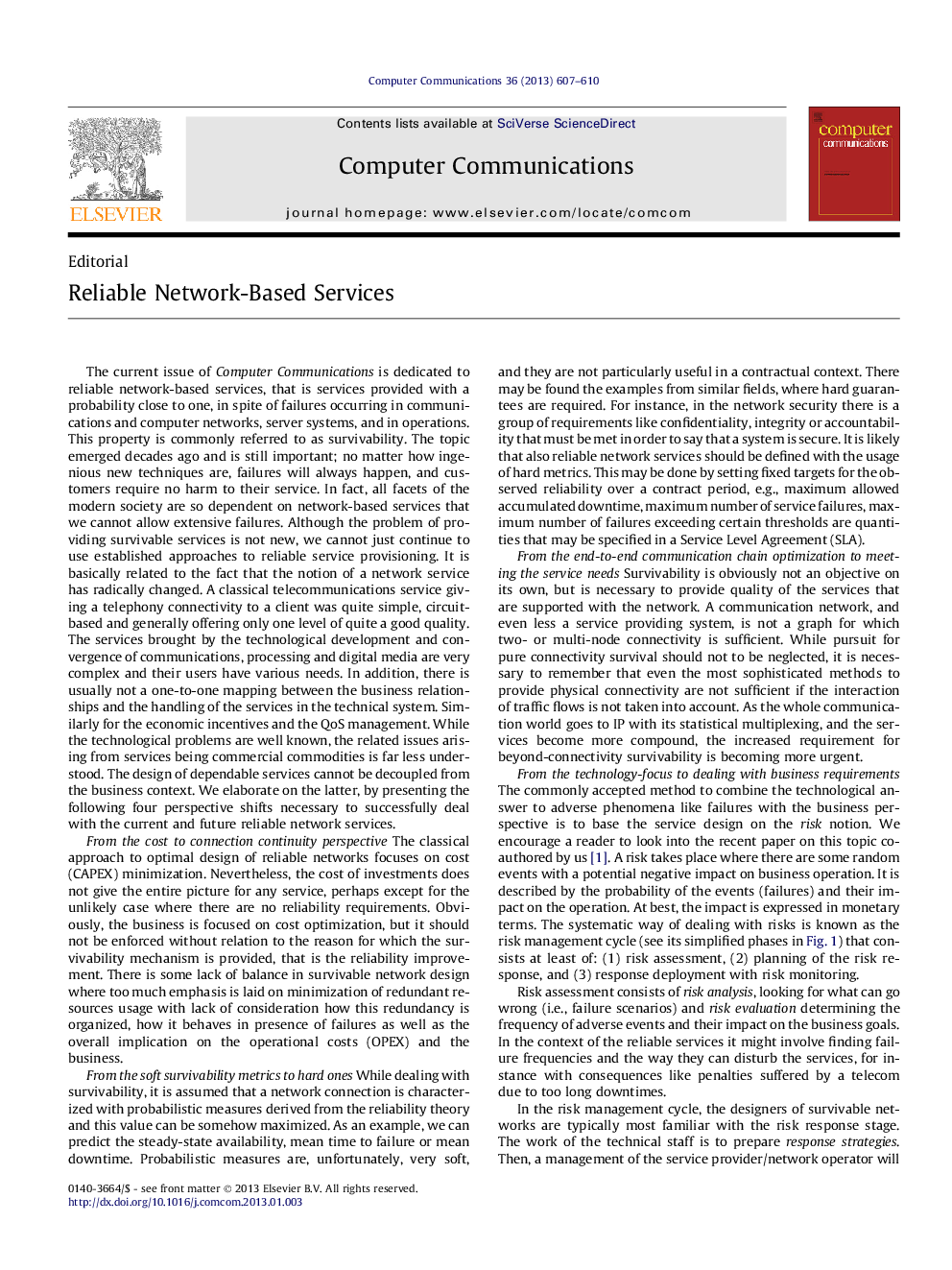 Reliable network-based services