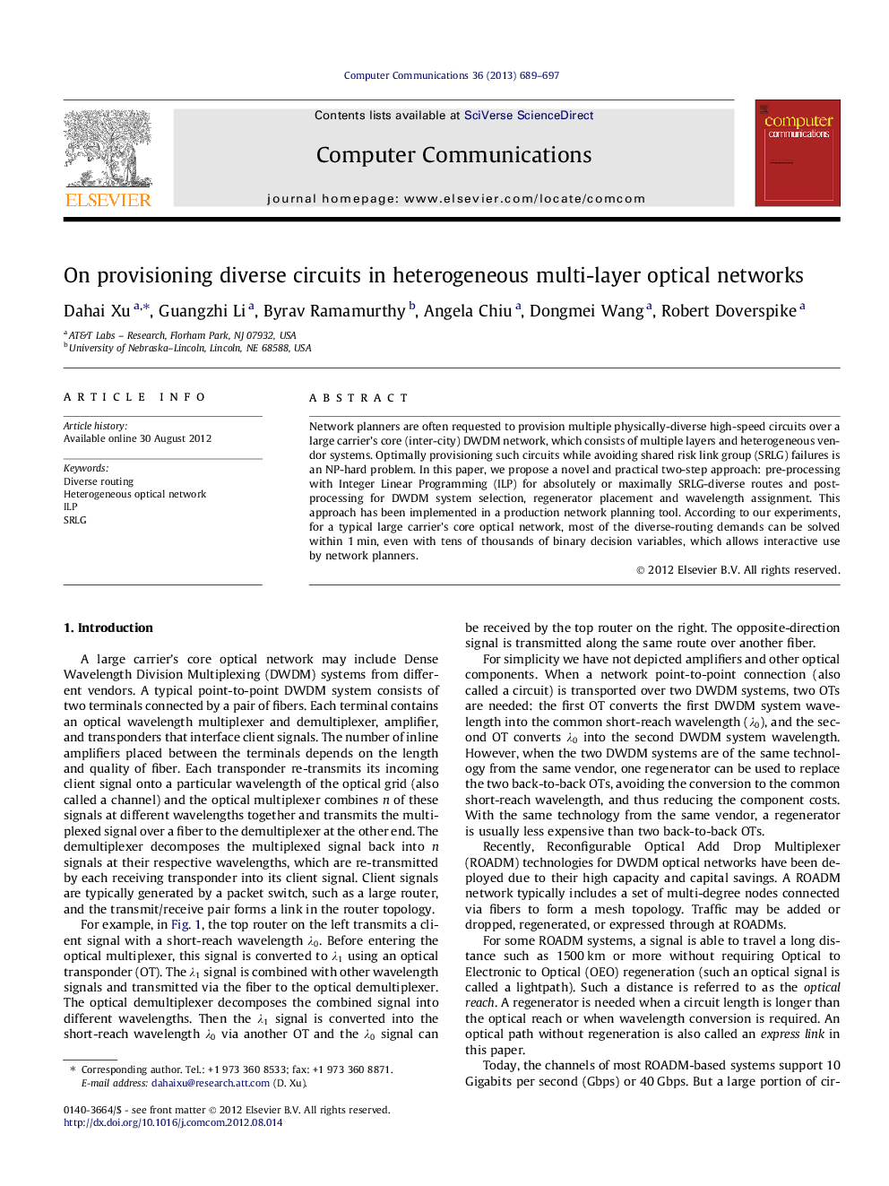 On provisioning diverse circuits in heterogeneous multi-layer optical networks