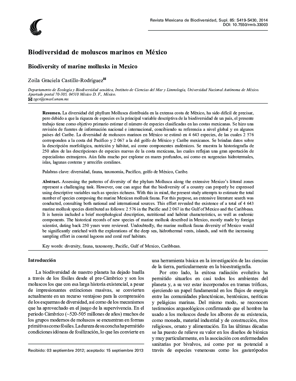 Biodiversidad de moluscos marinos en México