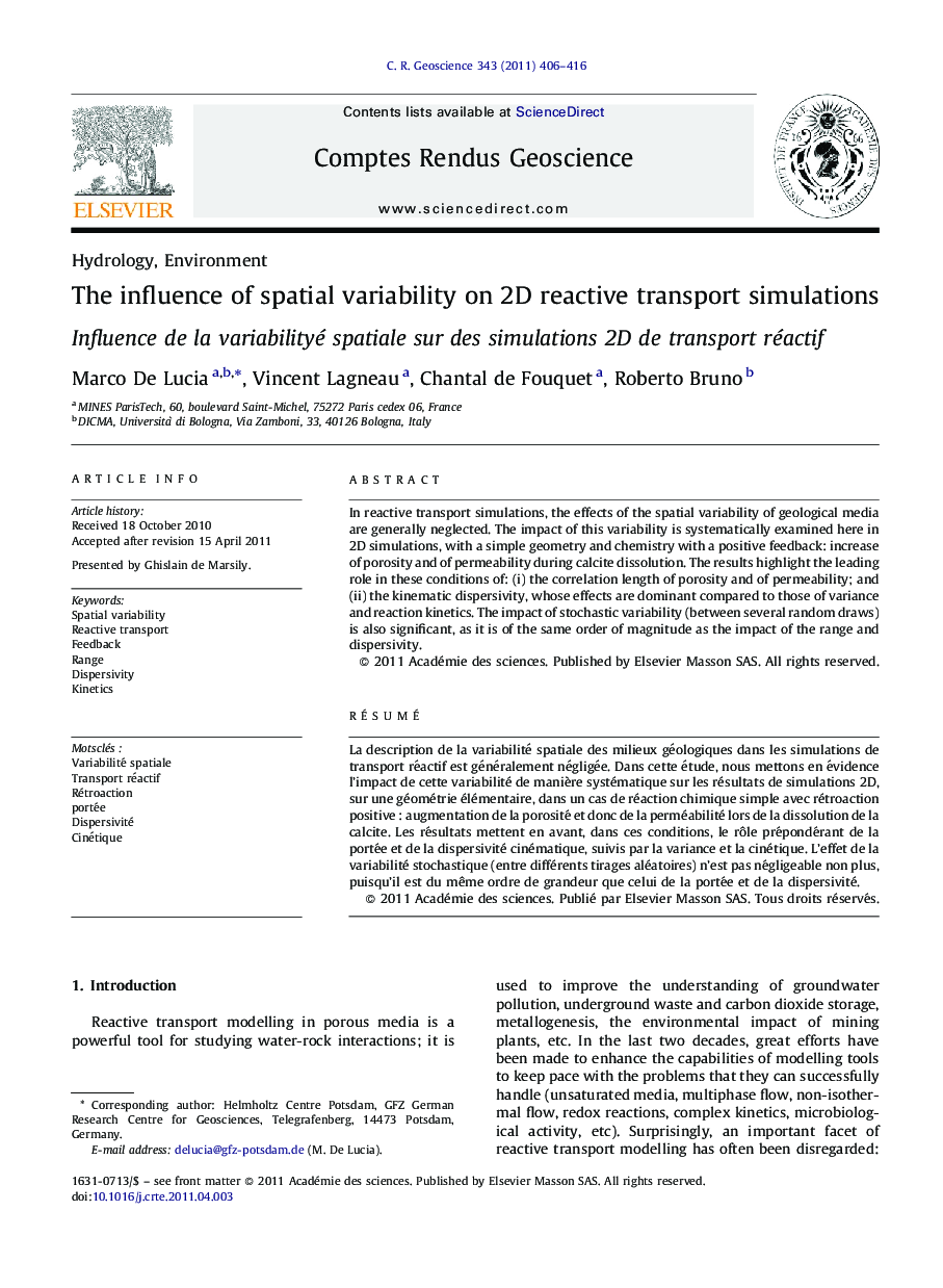 The influence of spatial variability on 2D reactive transport simulations