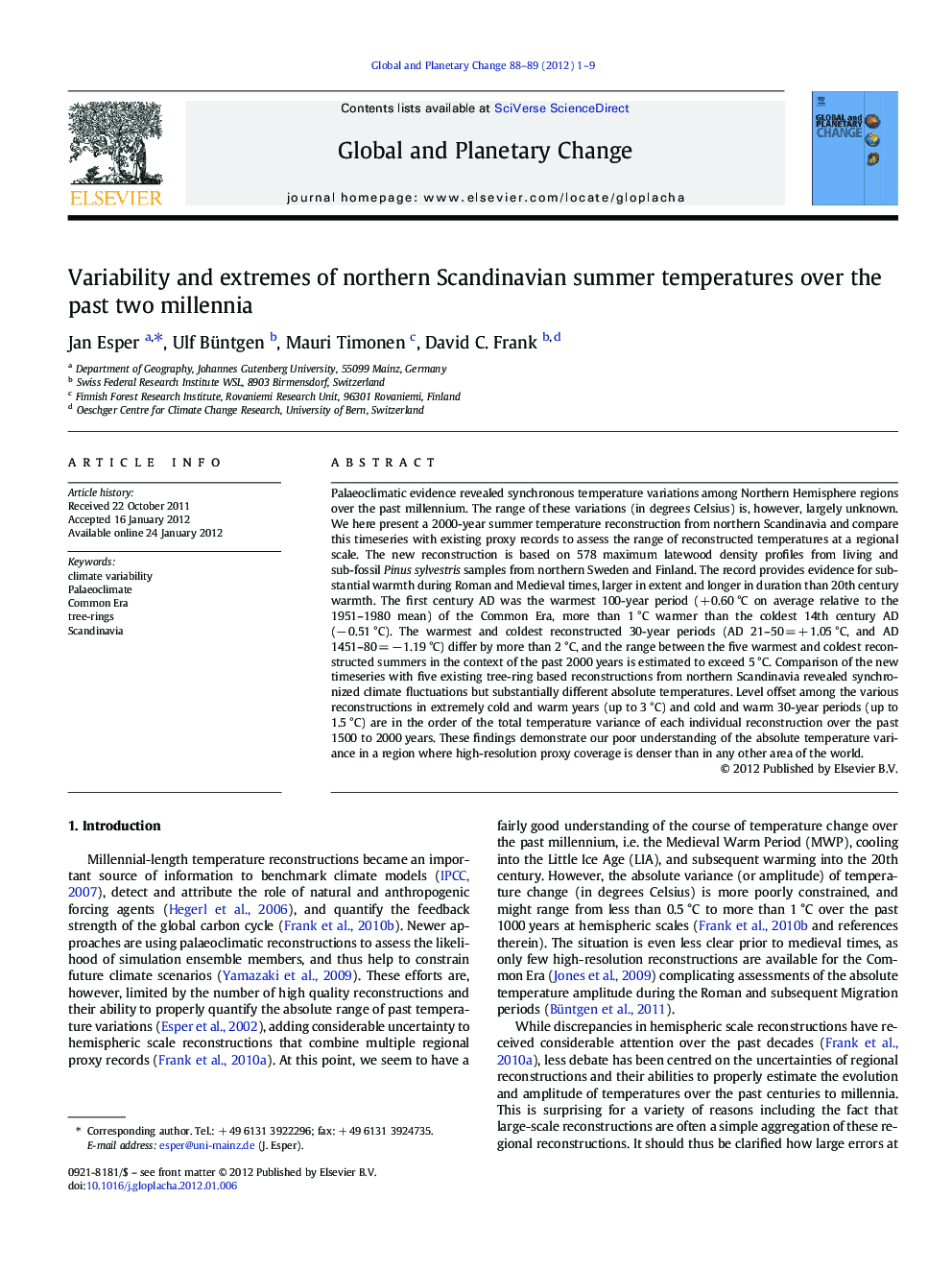 Variability and extremes of northern Scandinavian summer temperatures over the past two millennia