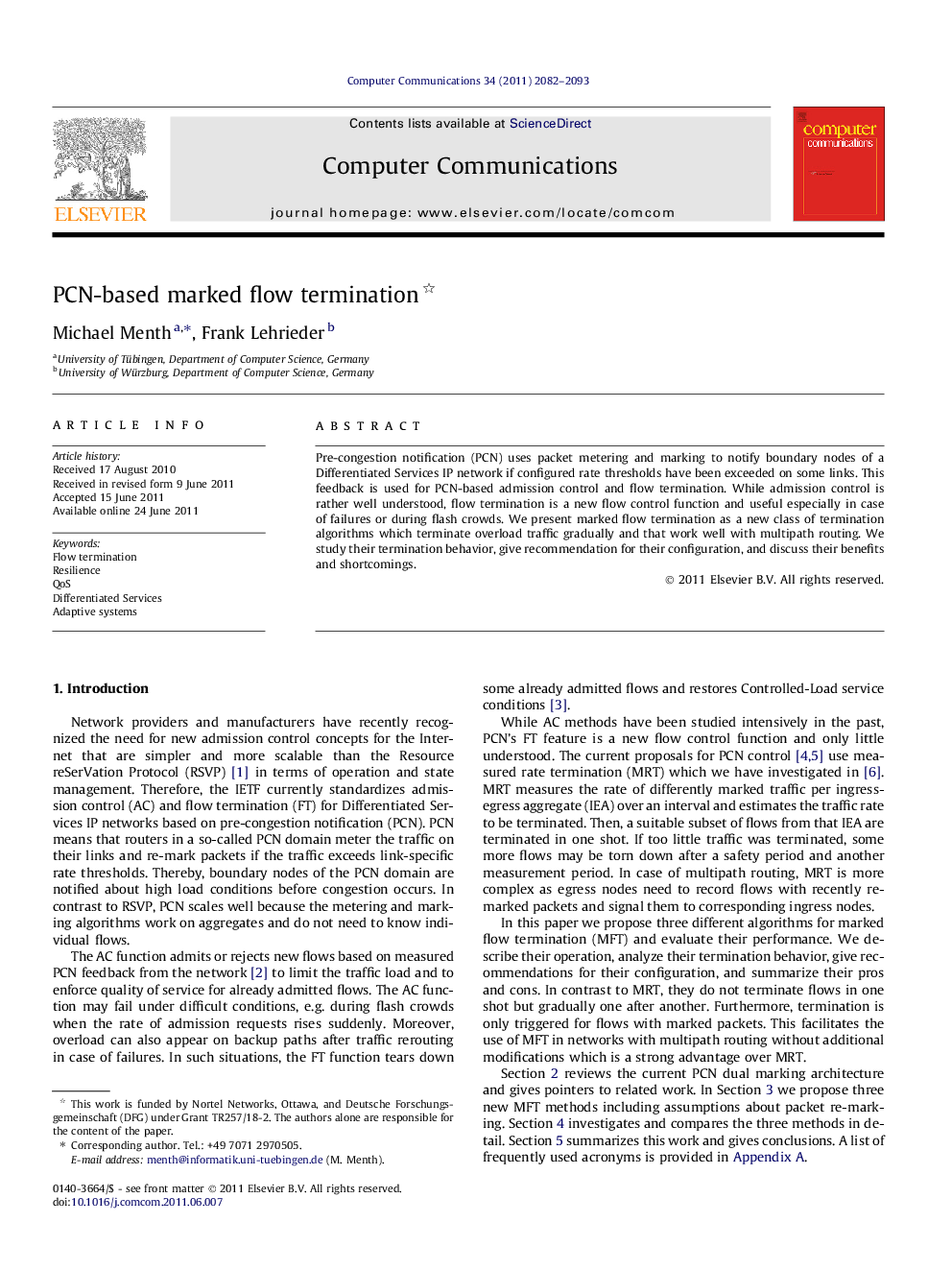 PCN-based marked flow termination 