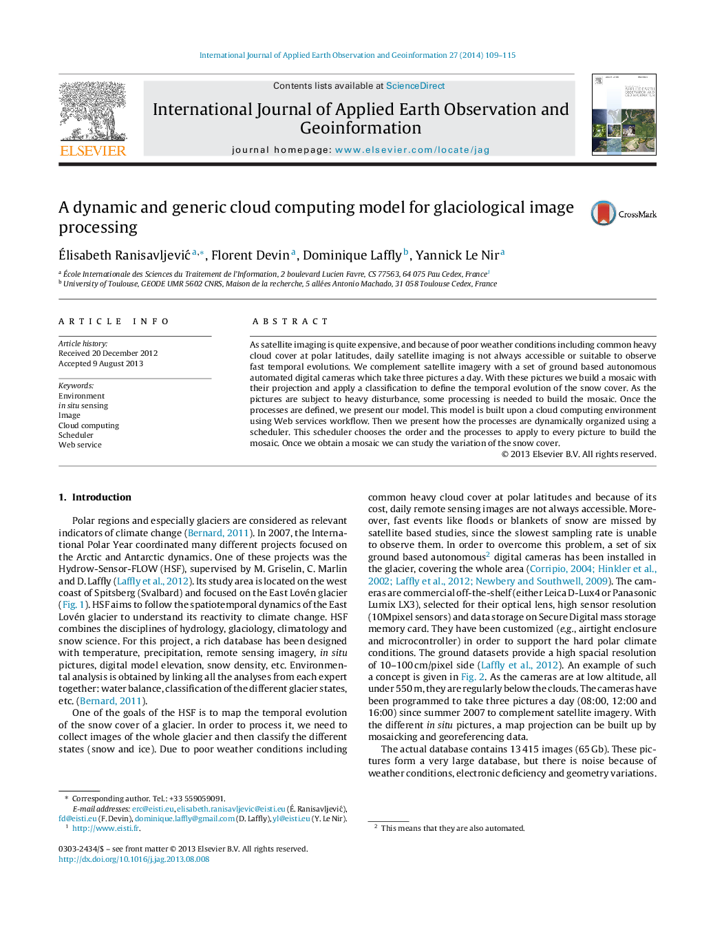 A dynamic and generic cloud computing model for glaciological image processing