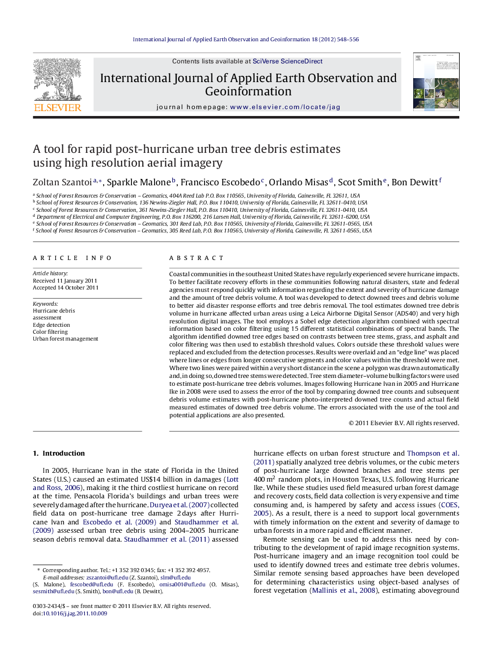 A tool for rapid post-hurricane urban tree debris estimates using high resolution aerial imagery