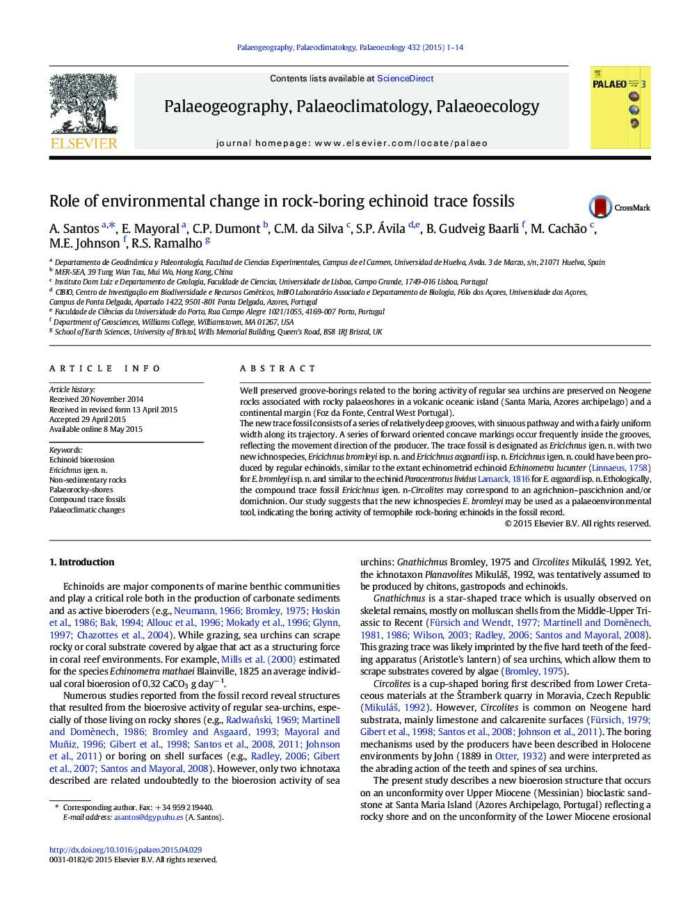 Role of environmental change in rock-boring echinoid trace fossils