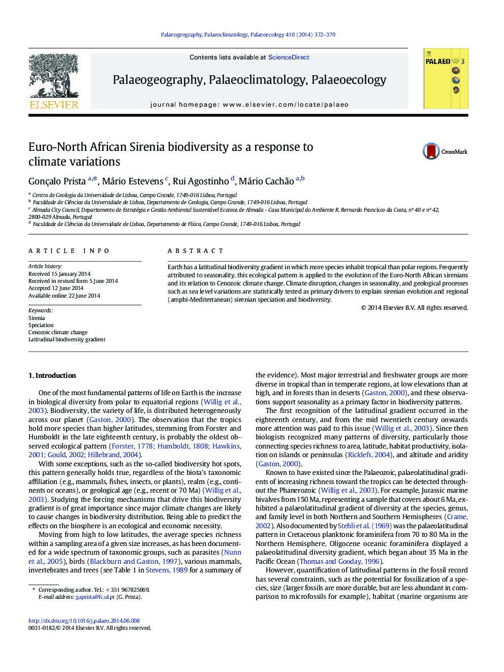 Euro-North African Sirenia biodiversity as a response to climate variations