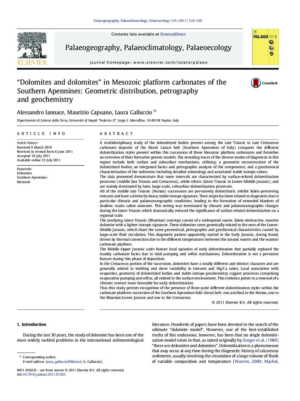 “Dolomites and dolomites” in Mesozoic platform carbonates of the Southern Apennines: Geometric distribution, petrography and geochemistry