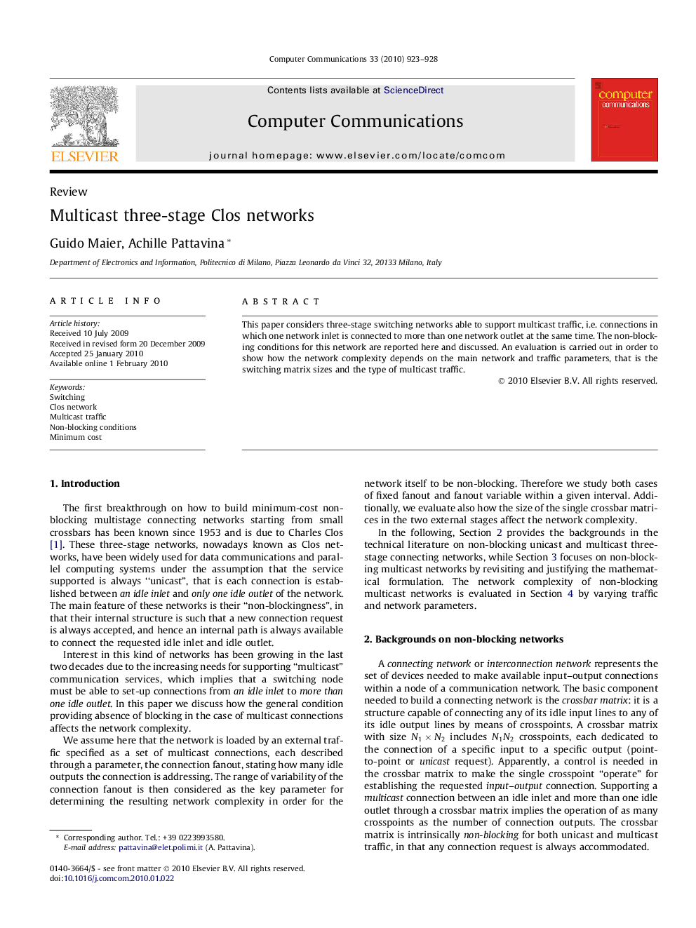 Multicast three-stage Clos networks