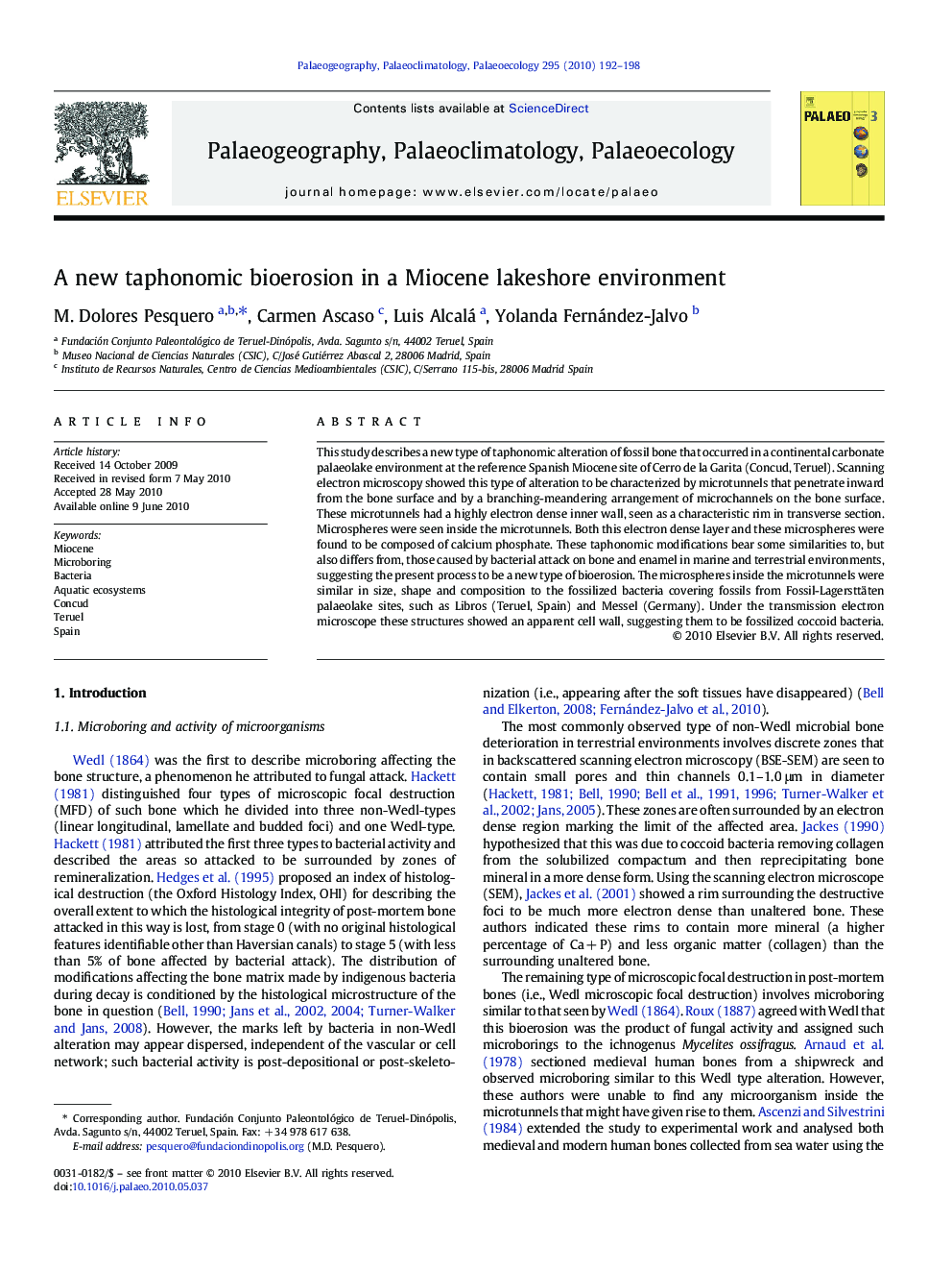 A new taphonomic bioerosion in a Miocene lakeshore environment