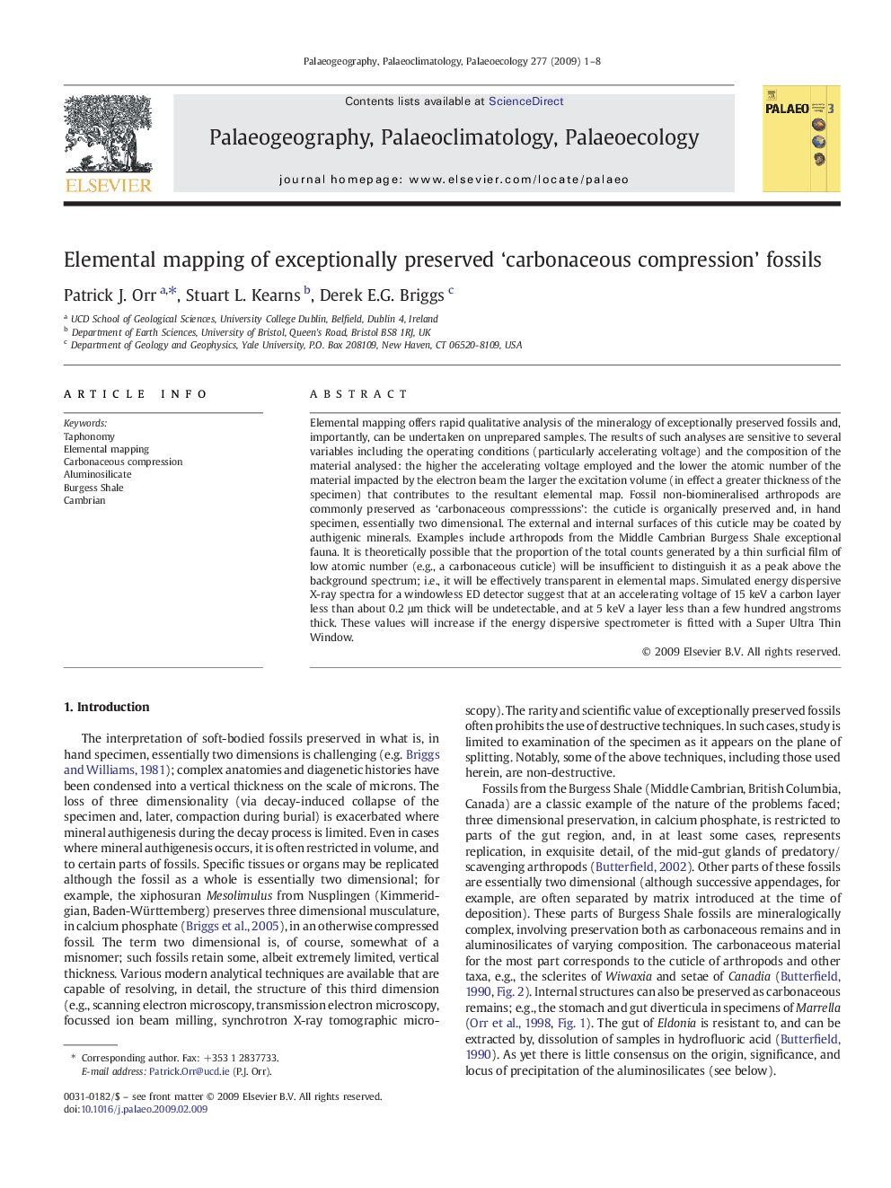 Elemental mapping of exceptionally preserved ‘carbonaceous compression’ fossils