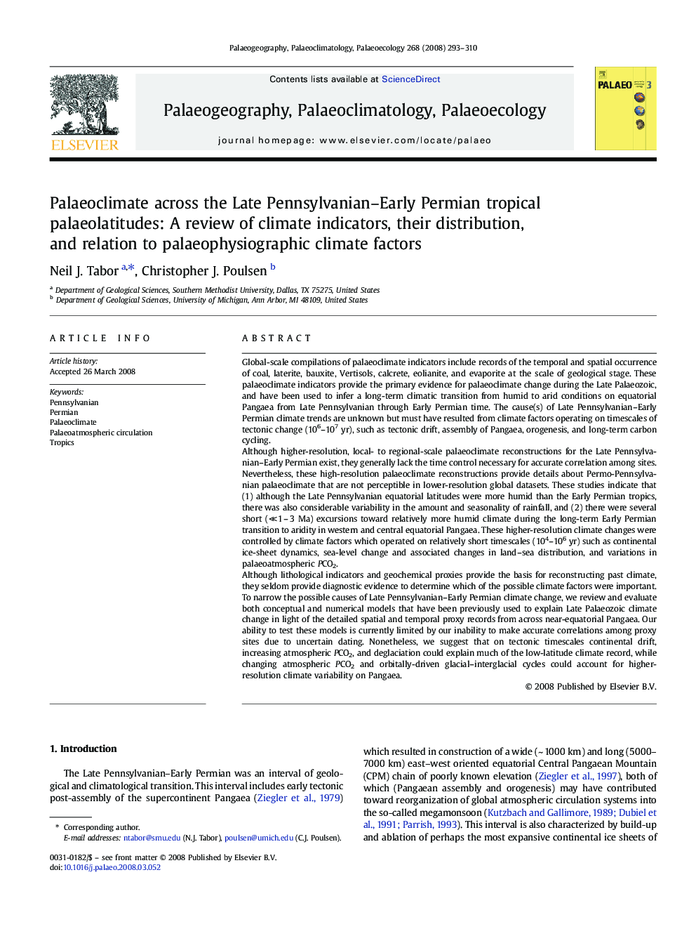 Palaeoclimate across the Late Pennsylvanian–Early Permian tropical palaeolatitudes: A review of climate indicators, their distribution, and relation to palaeophysiographic climate factors