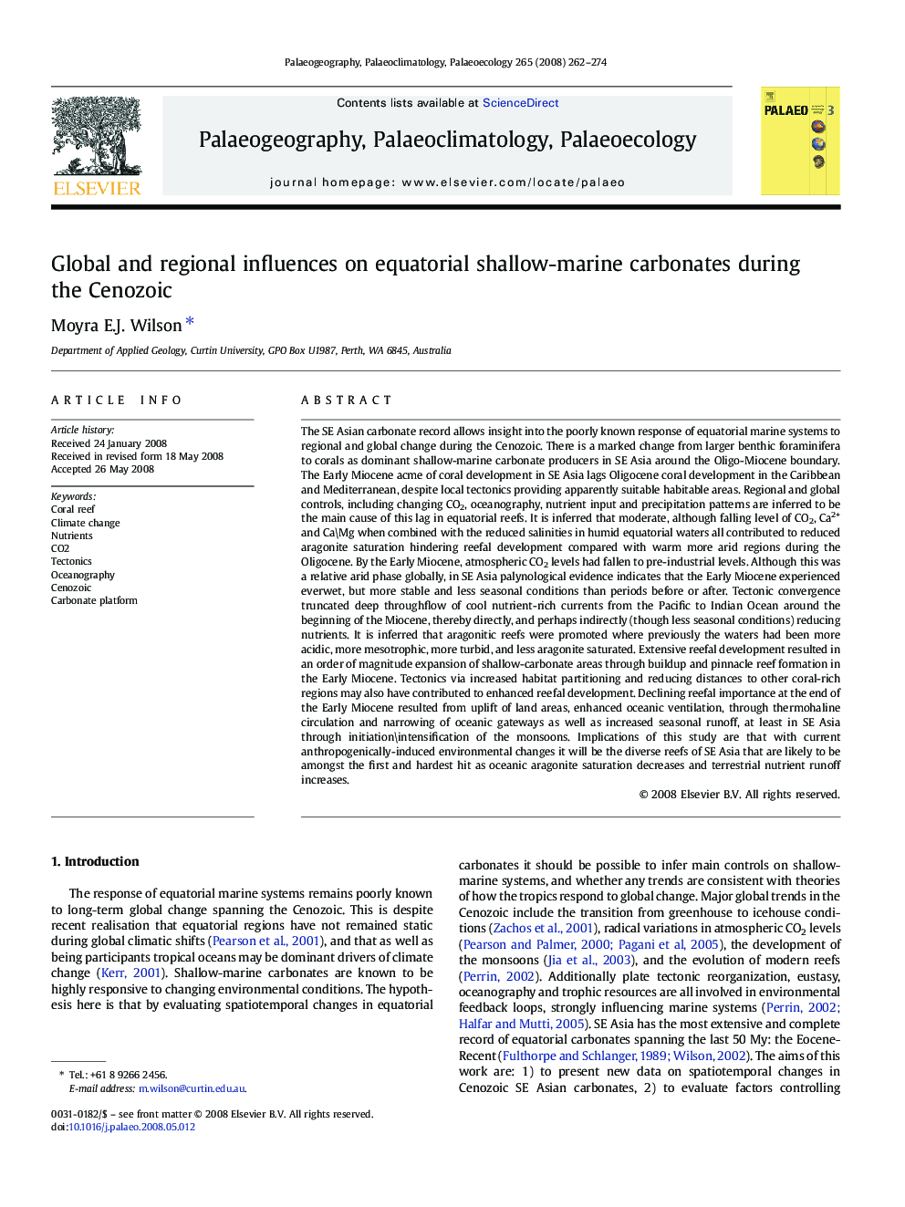 Global and regional influences on equatorial shallow-marine carbonates during the Cenozoic