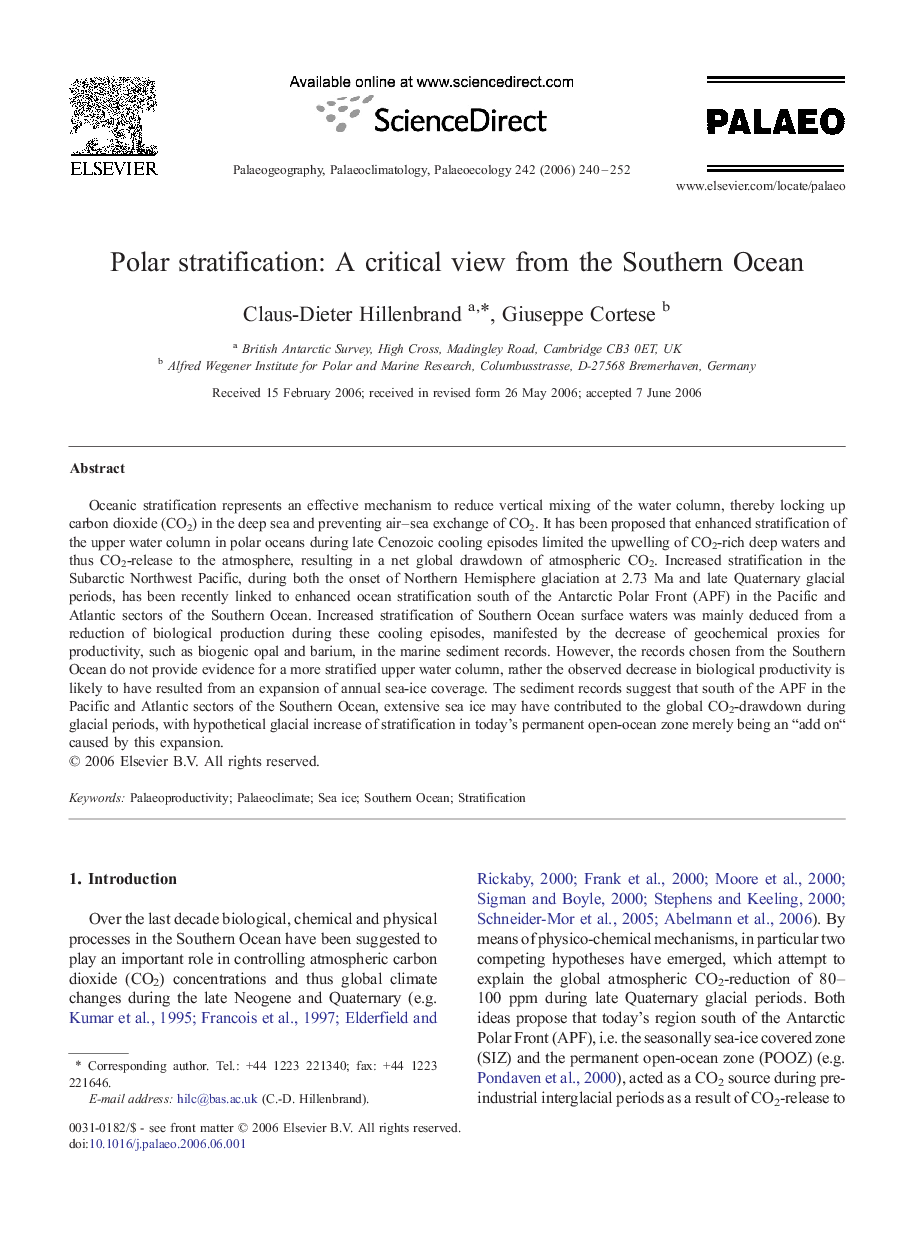 Polar stratification: A critical view from the Southern Ocean